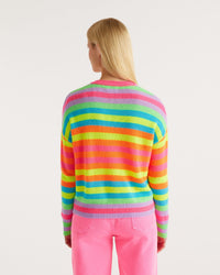 Pull à rayures multicolore en cachemire - Multicolored