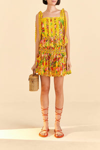 Mini jupe Paradise Fruits en coton - Jaune