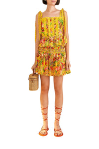 Mini jupe Paradise Fruits en coton - Jaune