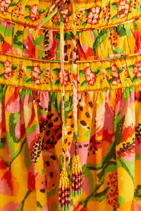 Mini jupe Paradise Fruits en coton - Jaune