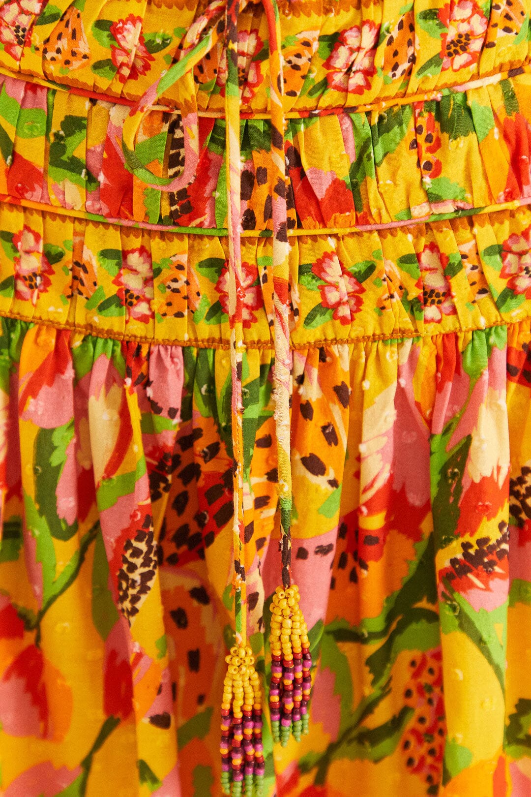 Mini jupe Paradise Fruits en coton - Jaune