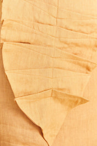 Mini jupe à motif feuilles en lin - Beige