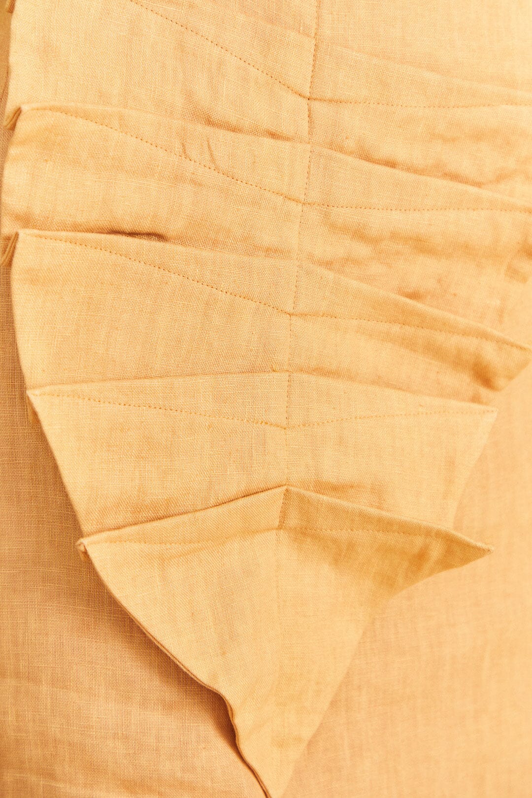 Mini jupe à motif feuilles en lin - Beige
