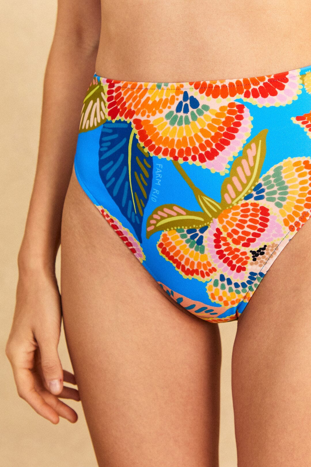 Bas de bikini taille haute Dewdrop Spectrum - Orange