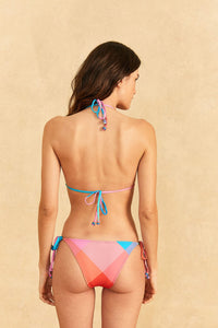 Bas de bikini à nouer Birds Painted - Rose