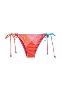 Bas de bikini à nouer Birds Painted - Rose