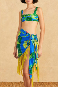 Paréo Banana Leaves - Bleu