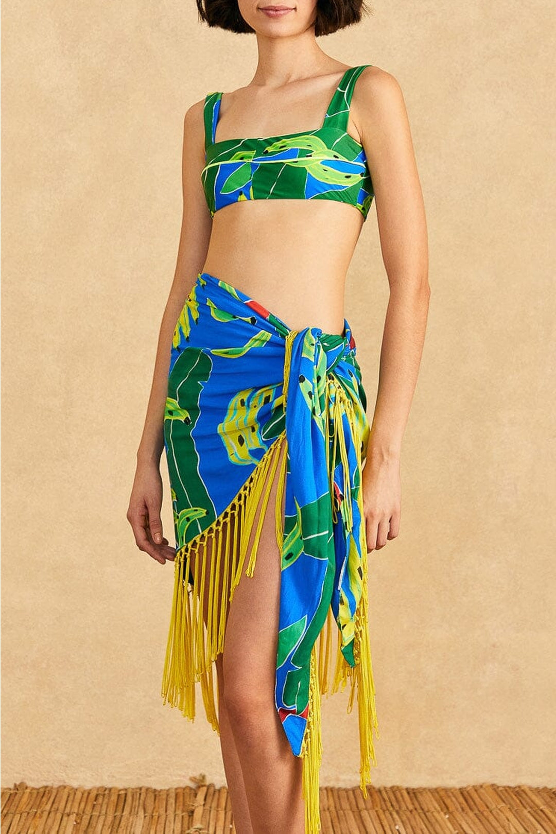 Paréo Banana Leaves - Bleu