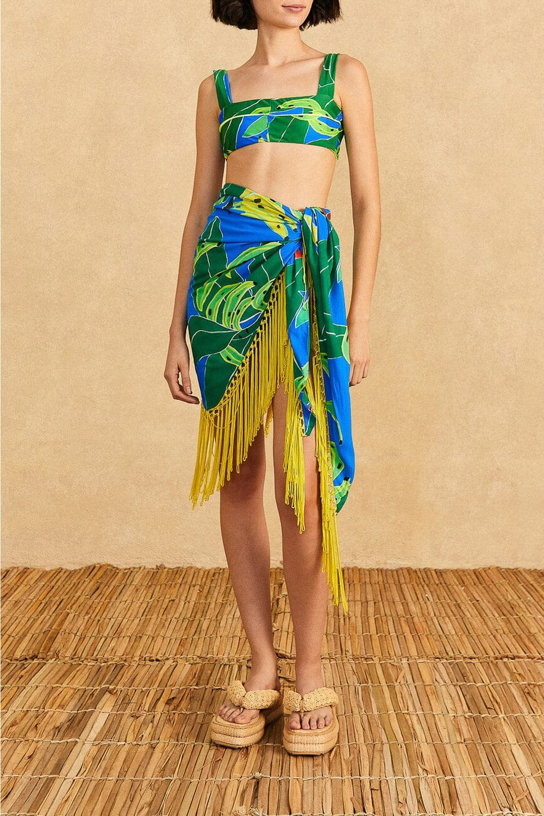 Paréo Banana Leaves - Bleu