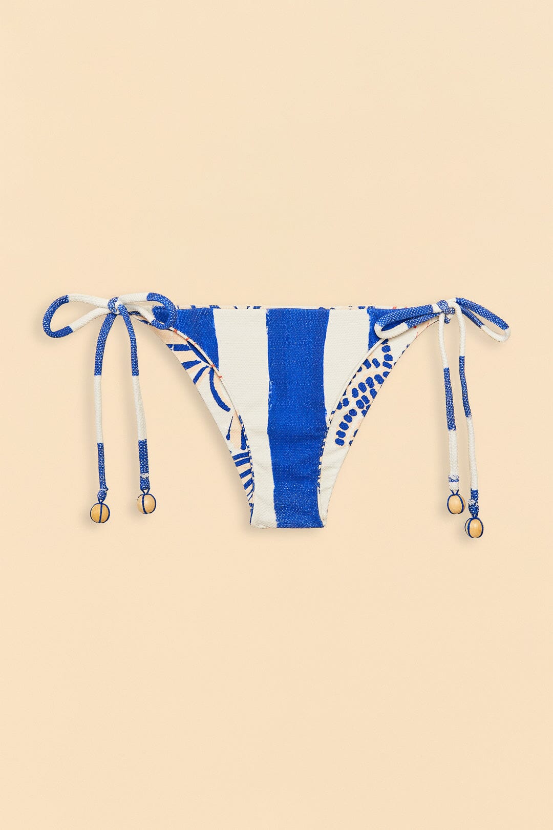 Bas de bikini noué sur le côté Mixed Lobster - Bleu