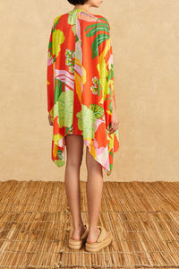 Kimono Neon Floral - Rouge