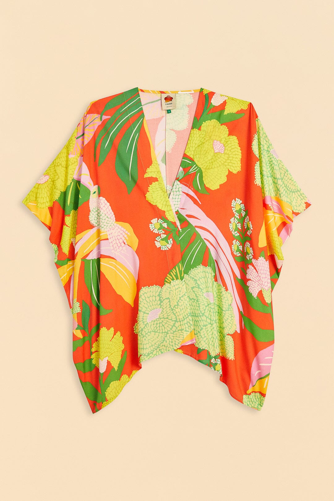 Kimono Neon Floral - Rouge