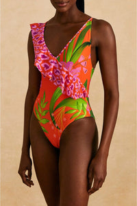 Maillot de bain une pièce Jardin romantique - Multicolore