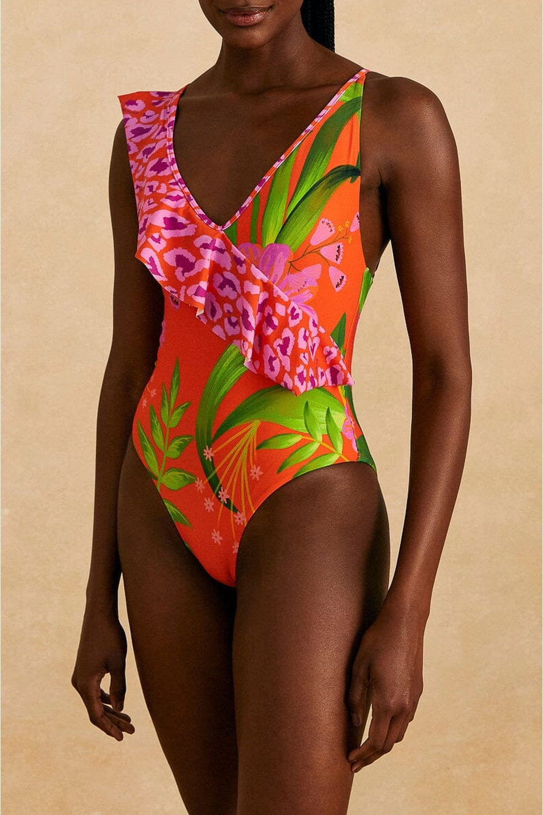 Maillot de bain une pièce Jardin romantique - Multicolore
