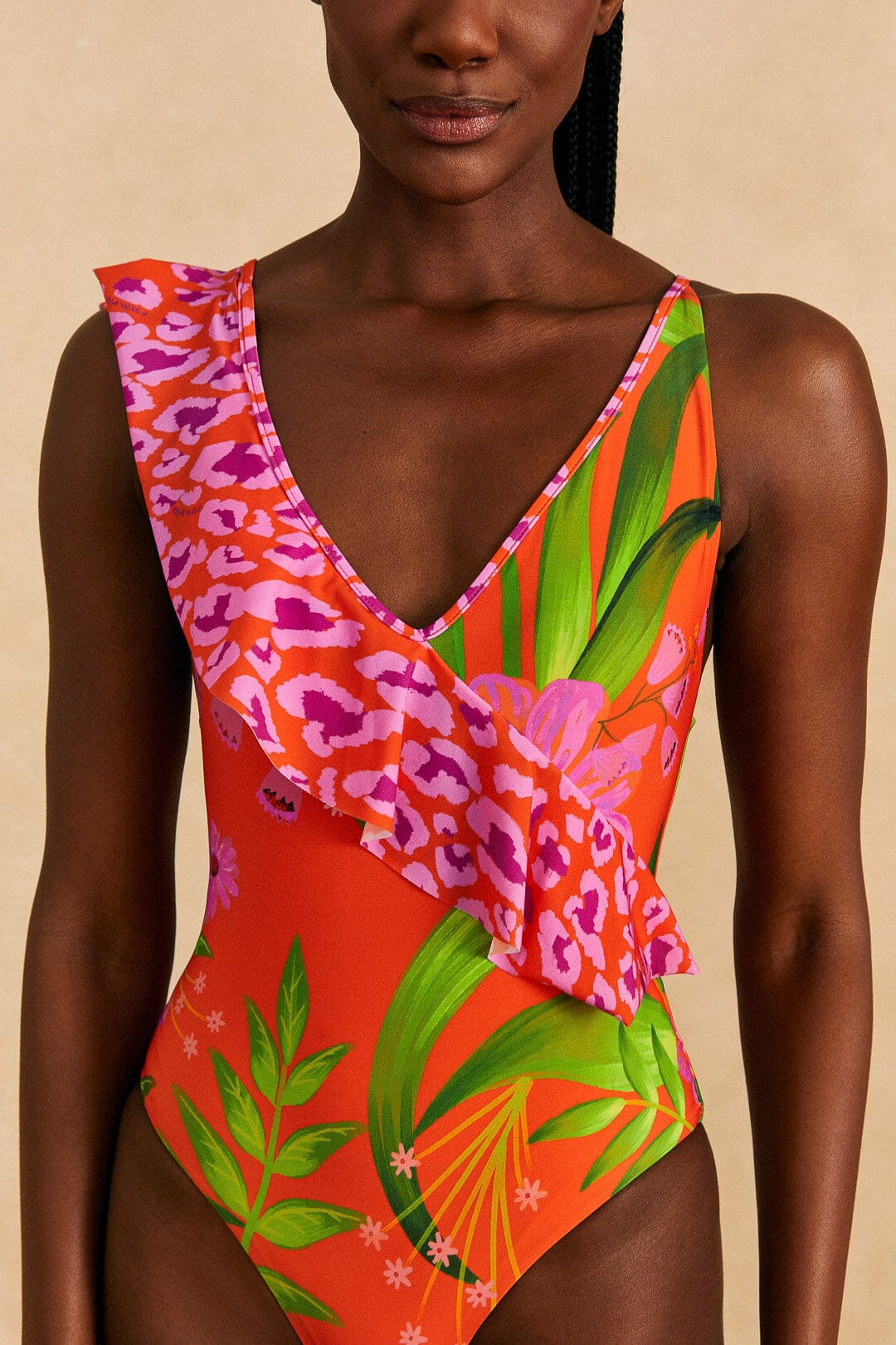 Maillot de bain une pièce Jardin romantique - Multicolore