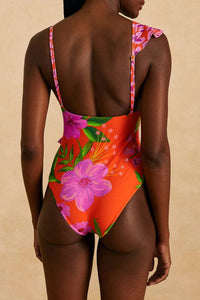 Maillot de bain une pièce Jardin romantique - Multicolore