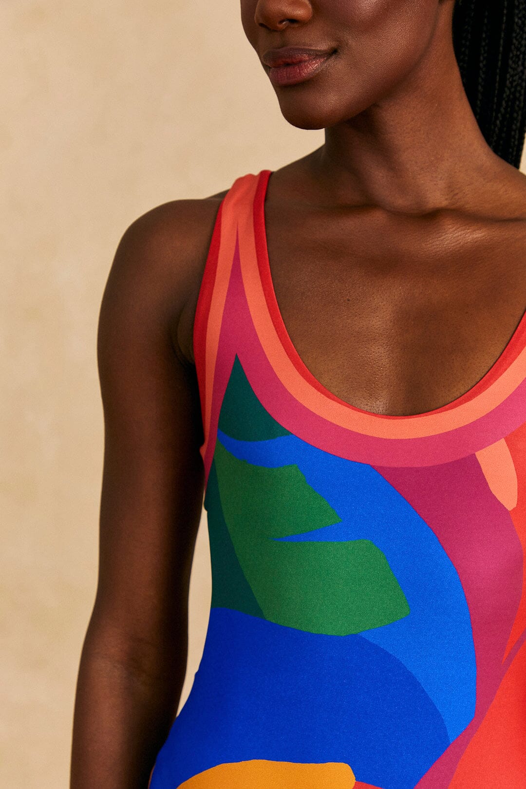 Maillot de bain une pièce Colorful Leaves - Orange