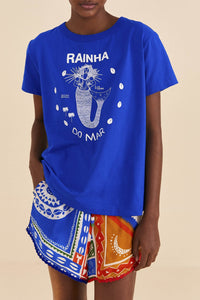 T-shirt Rainha Do Mar en coton - Bleu