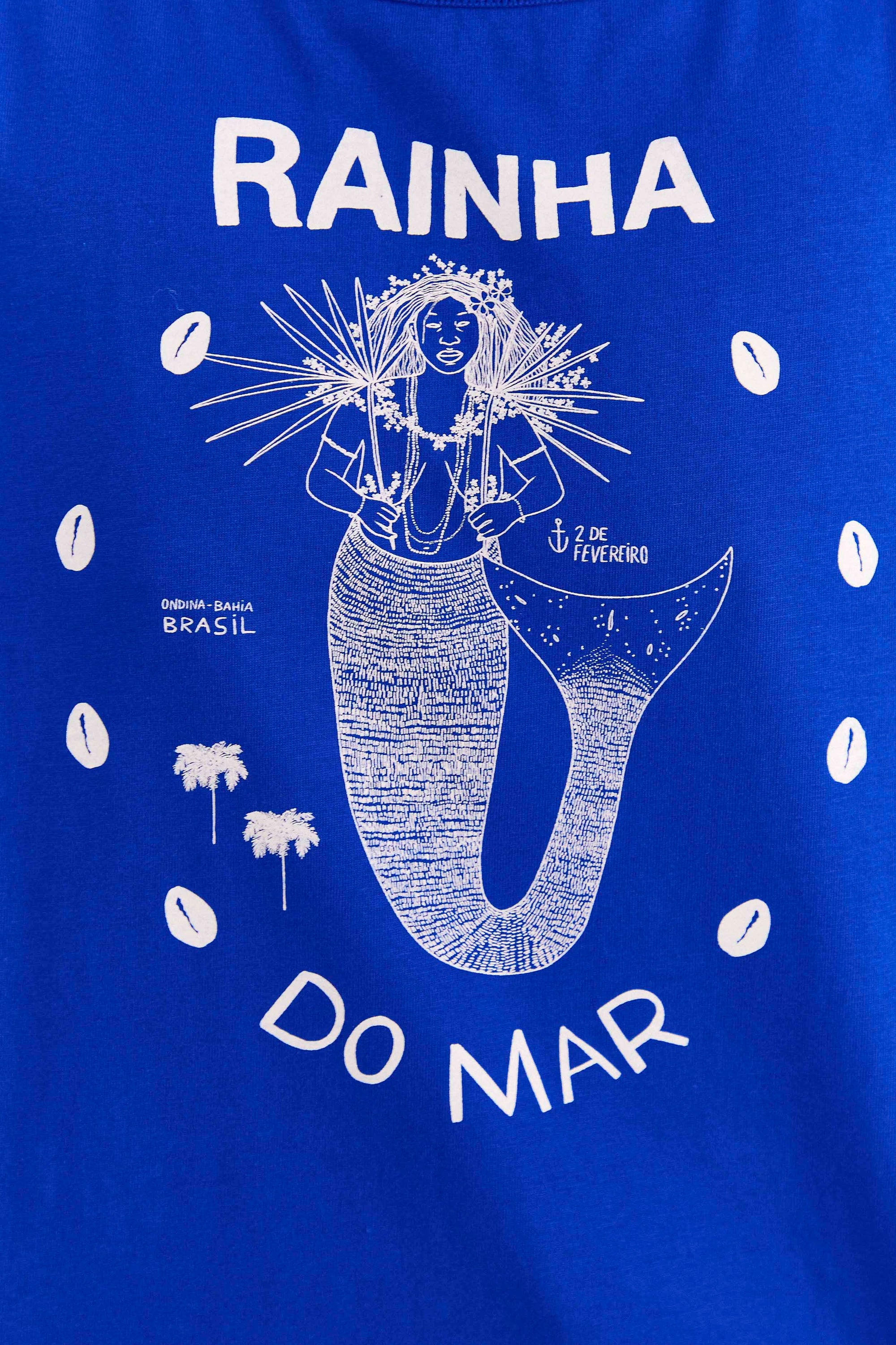 T-shirt Rainha Do Mar en coton - Bleu