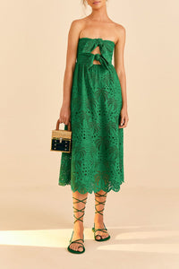 Robe midi Coconut Tree en coton - Vert