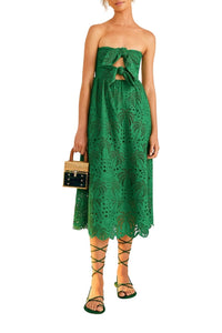 Robe midi Coconut Tree en coton - Vert