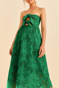 Robe midi Coconut Tree en coton - Vert