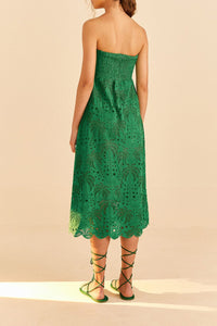 Robe midi Coconut Tree en coton - Vert