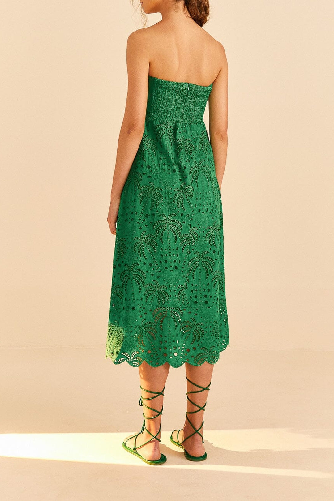Robe midi Coconut Tree en coton - Vert