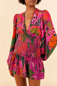 Robe courte Cool Leopards - Rose