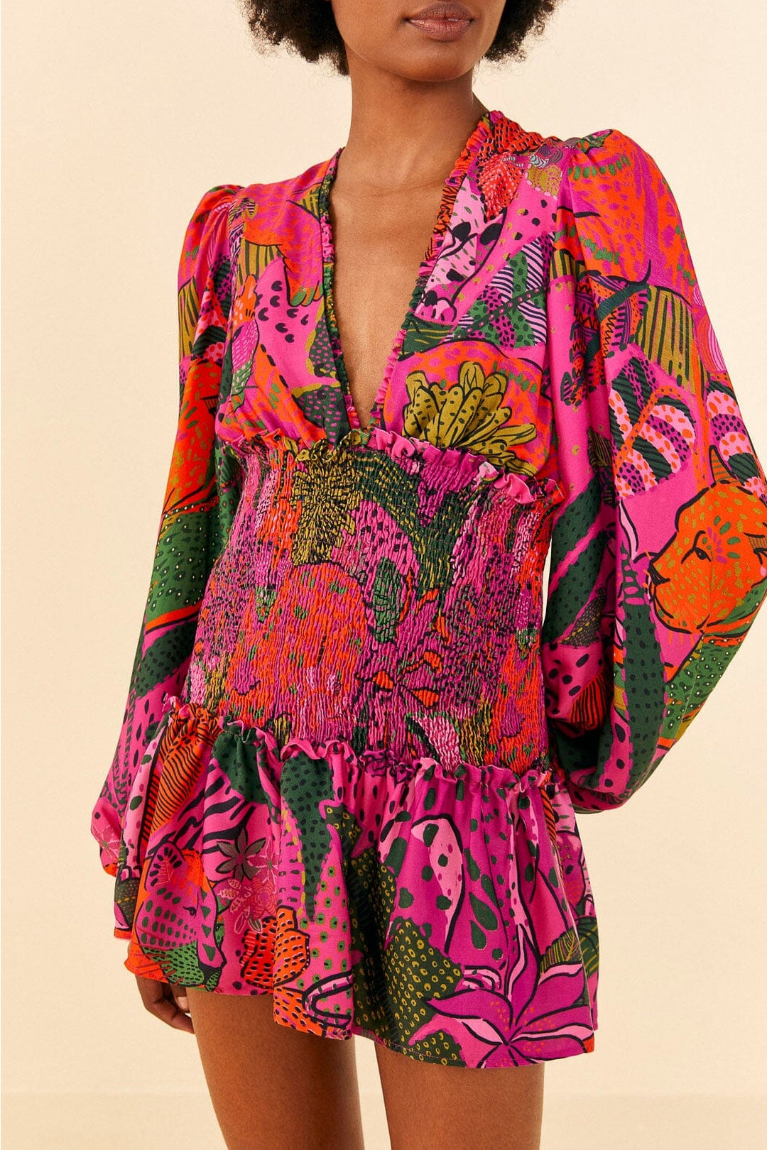 Robe courte Cool Leopards - Rose