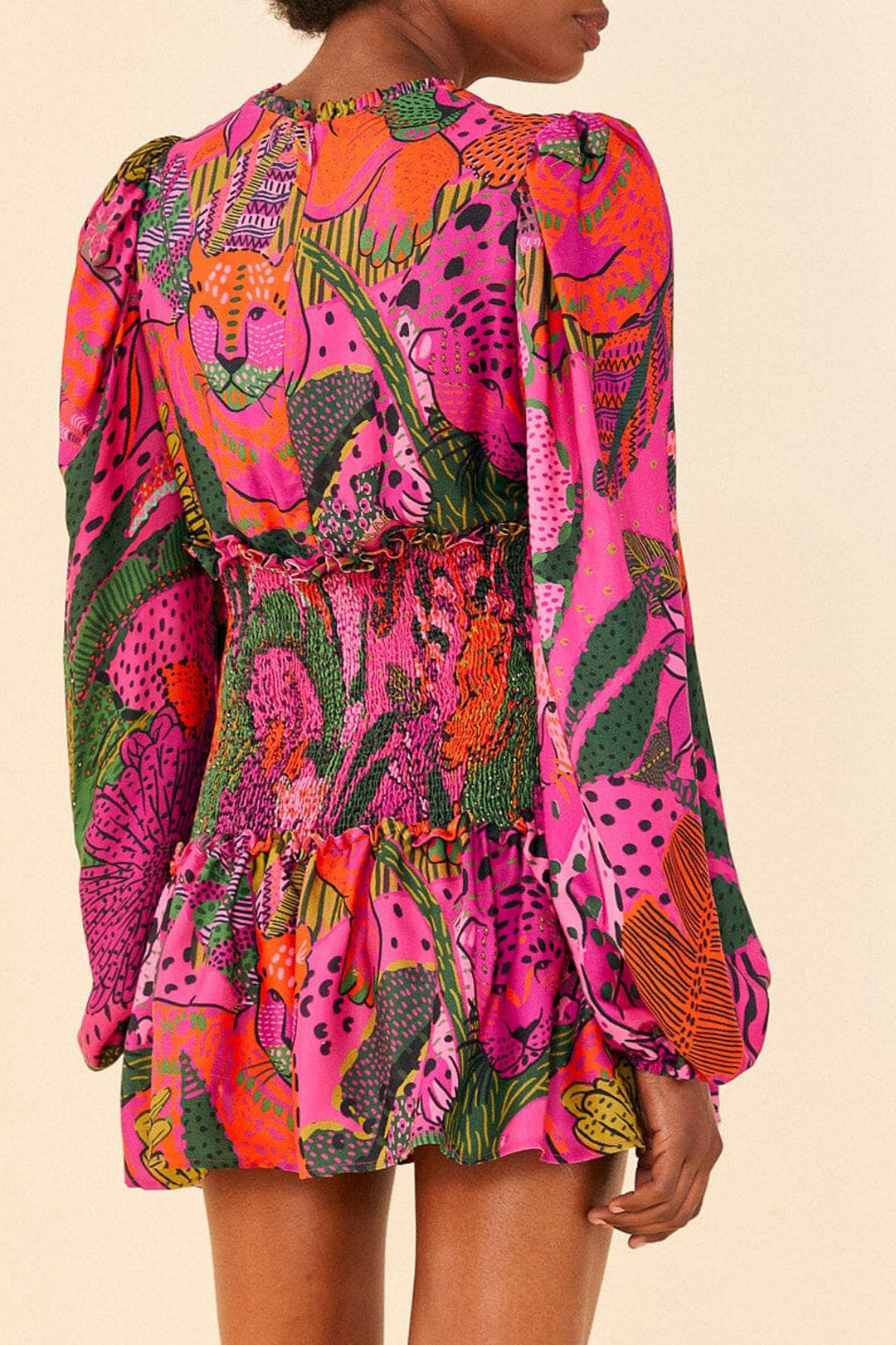 Robe courte Cool Leopards - Rose