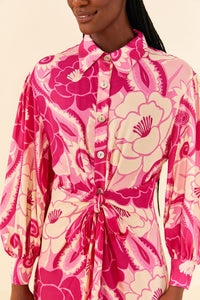 Robe midi Tropical Groove Pink - Rose