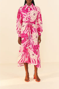 Robe midi Tropical Groove Pink - Rose
