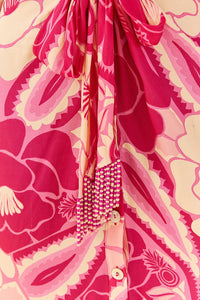 Robe midi Tropical Groove Pink - Rose