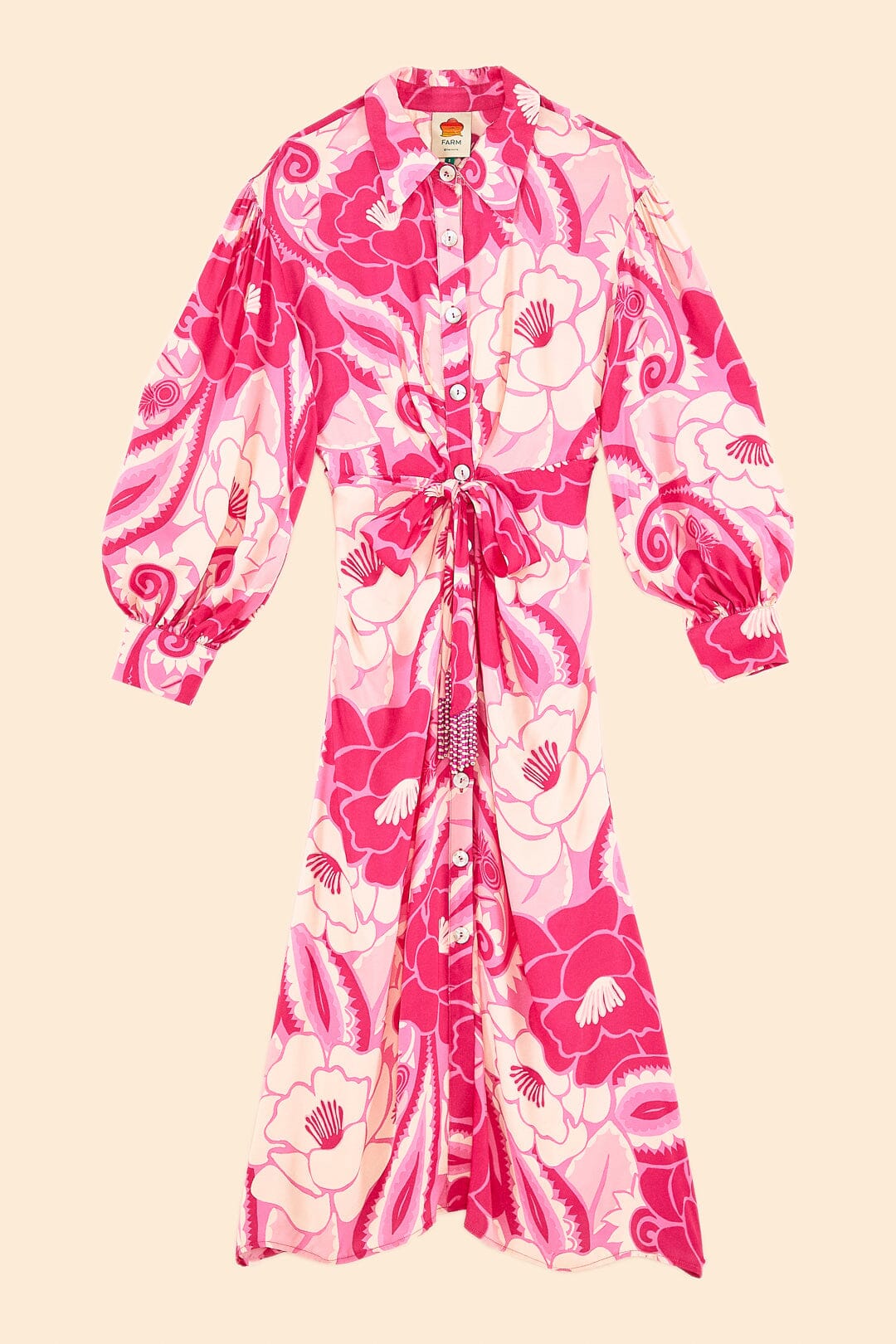 Robe midi Tropical Groove Pink - Rose