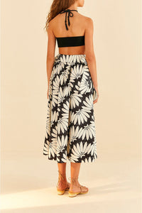 Jupe midi Copacabana Black Bow en coton - Noir