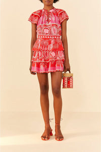 Mini jupe Summer Sunrise en coton - Rouge
