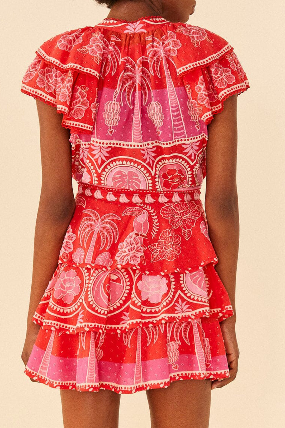 Mini jupe Summer Sunrise en coton - Rouge