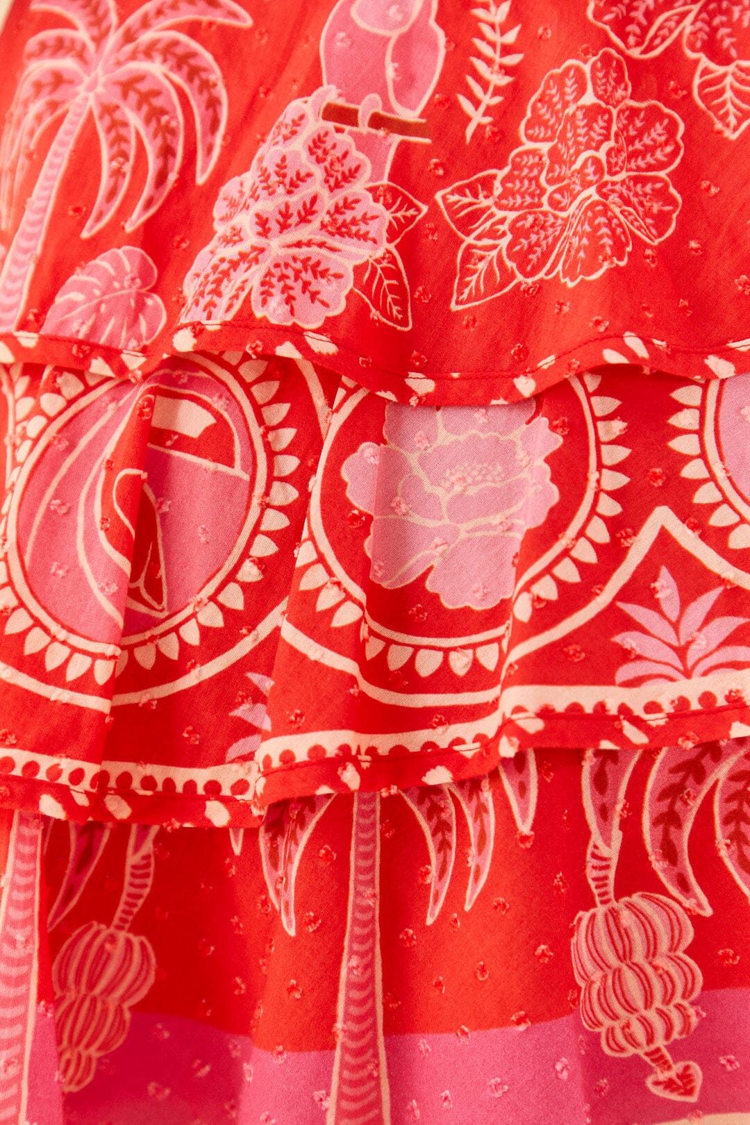 Mini jupe Summer Sunrise en coton - Rouge