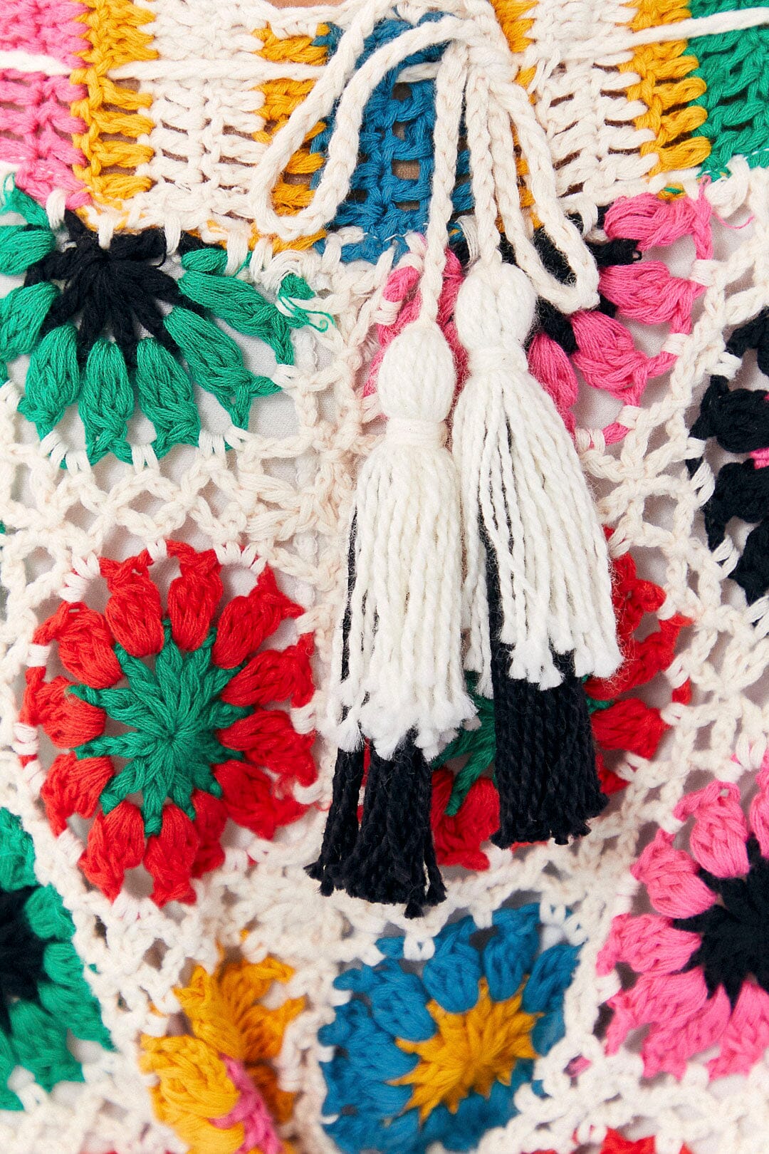 Short Multi Circles en crochet en coton - Multicolore
