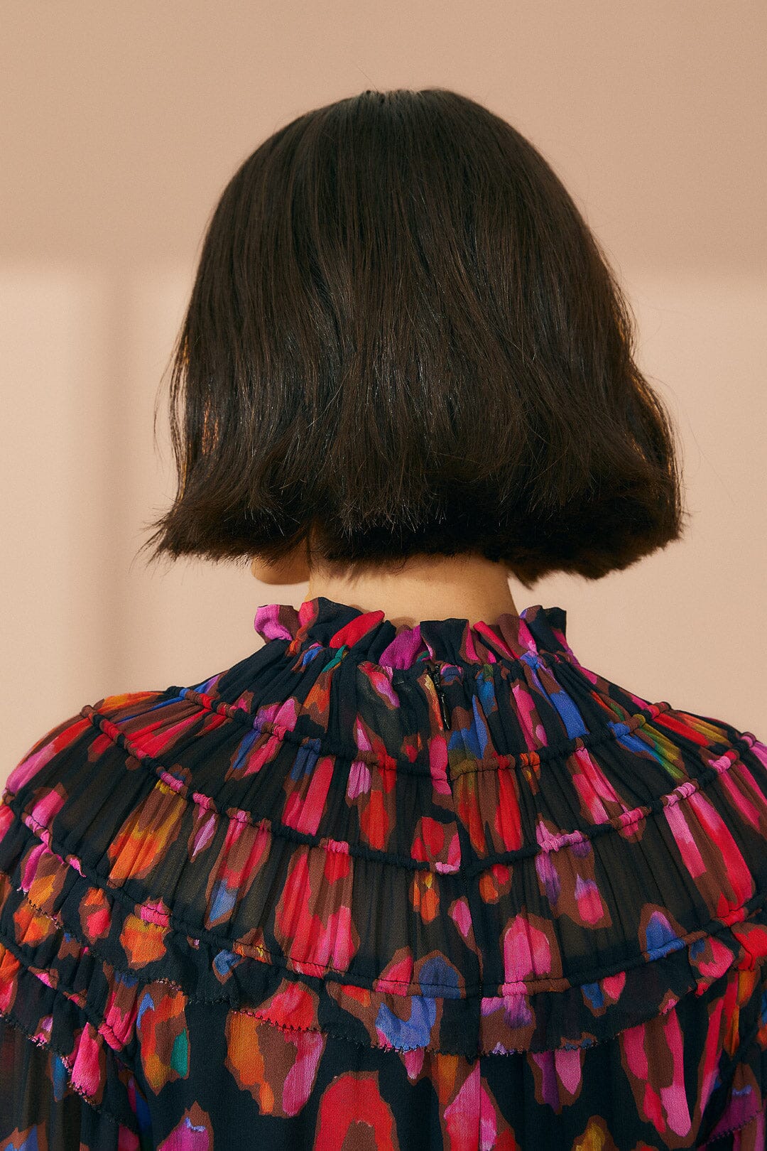 Robe courte à volants Léopards irisés - Violet
