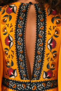 Robe longue caftan Tropical Tapestry - Orange