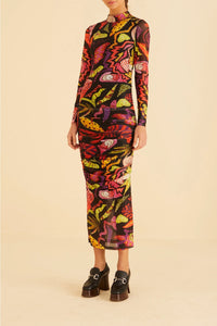 Robe longue Jardin psychédélique - Multicolore