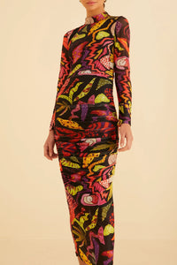 Robe longue Jardin psychédélique - Multicolore