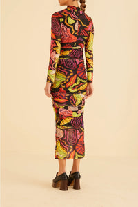 Robe longue Jardin psychédélique - Multicolore