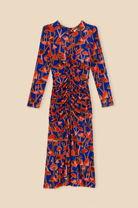 Robe midi Mushroom manches longues - Rouge