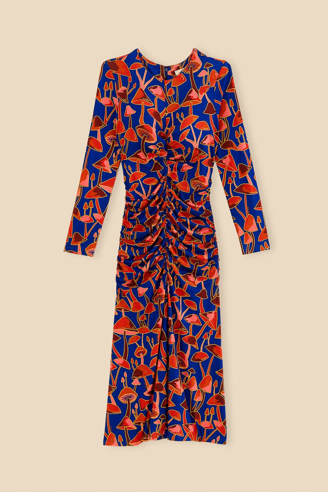 Robe midi Mushroom manches longues - Rouge