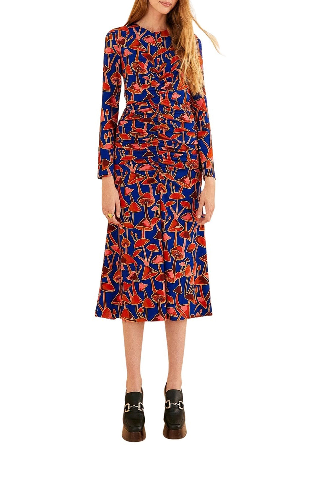 Robe midi Mushroom manches longues - Rouge
