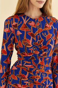Robe midi Mushroom manches longues - Rouge