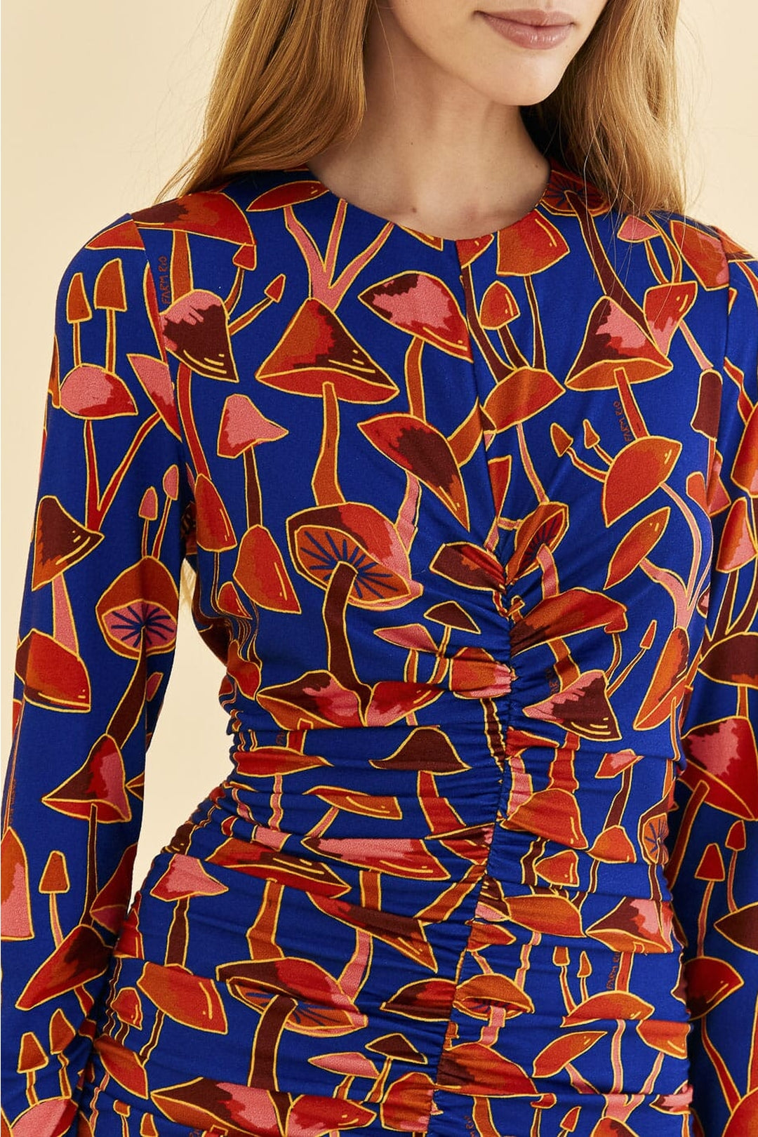 Robe midi Mushroom manches longues - Rouge
